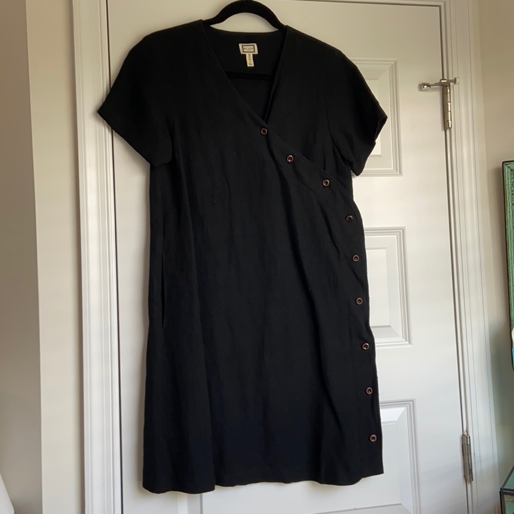 Boutique Wrap Dress With Button Detail